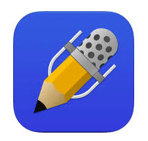 Icône application notability, crayon sur fond bleu.