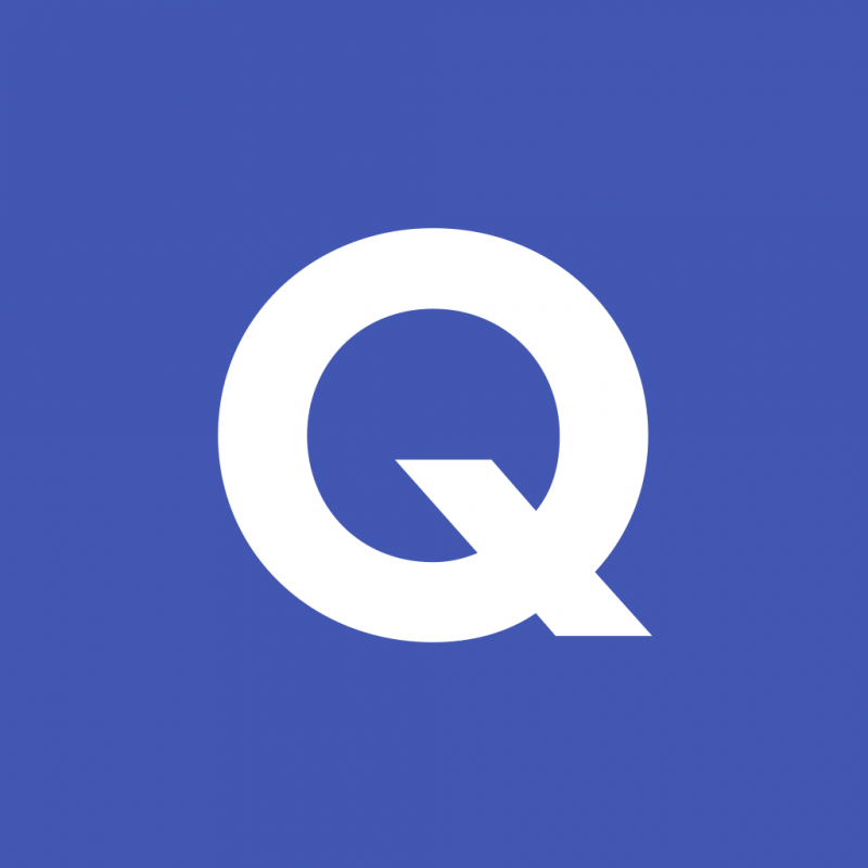 Icône Quizlet, Q majuscule sur fond bleu.