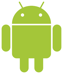 Icône android, Robot sur fond vert. 