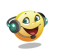 Icône balabolka, emoji jaune avec un casque sur les oreilles.