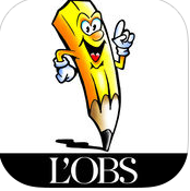 Icône application L'OBS, crayon jaune.